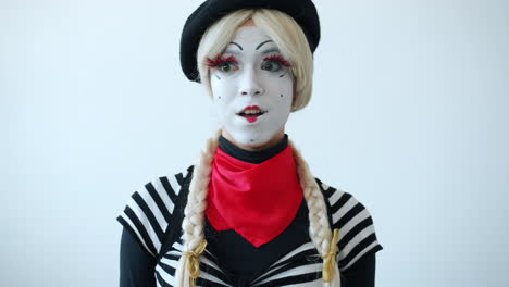 surprised mime artist