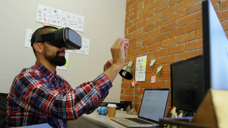 male executive using virtual reality headset 4k