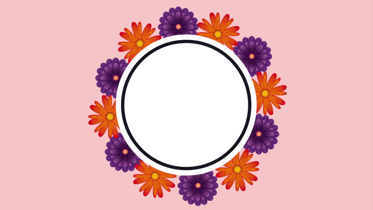 diseño de decoración floral, animación de video hd1080