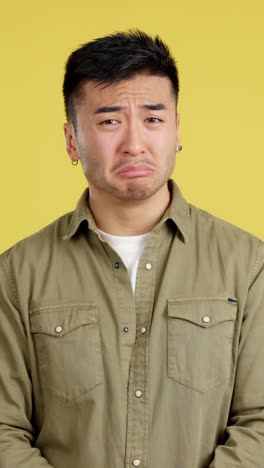 a man expressing sadness