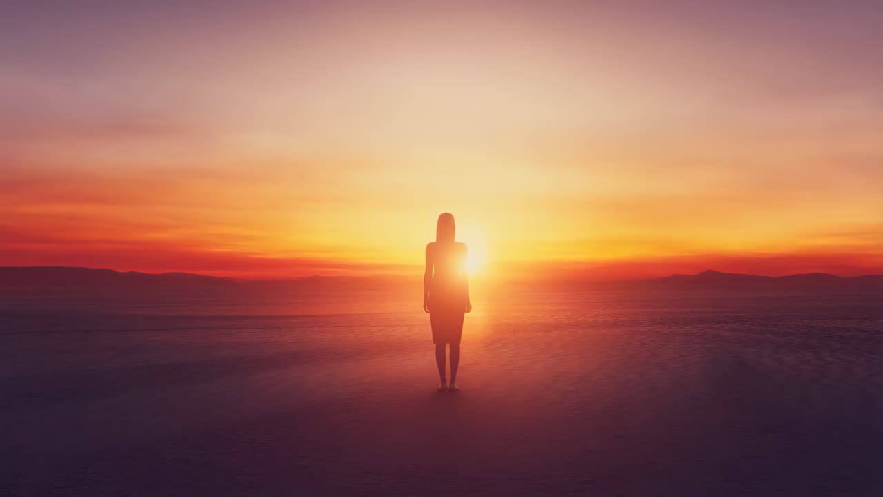 Woman watching the sunset