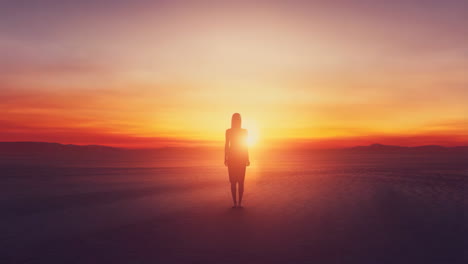 woman watching the sunset