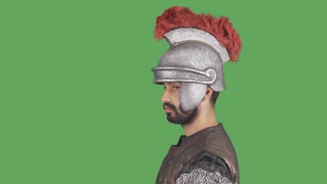 Ancient-Roman-Soldier.-Historical-reenactment.-Green-Screen-Video.