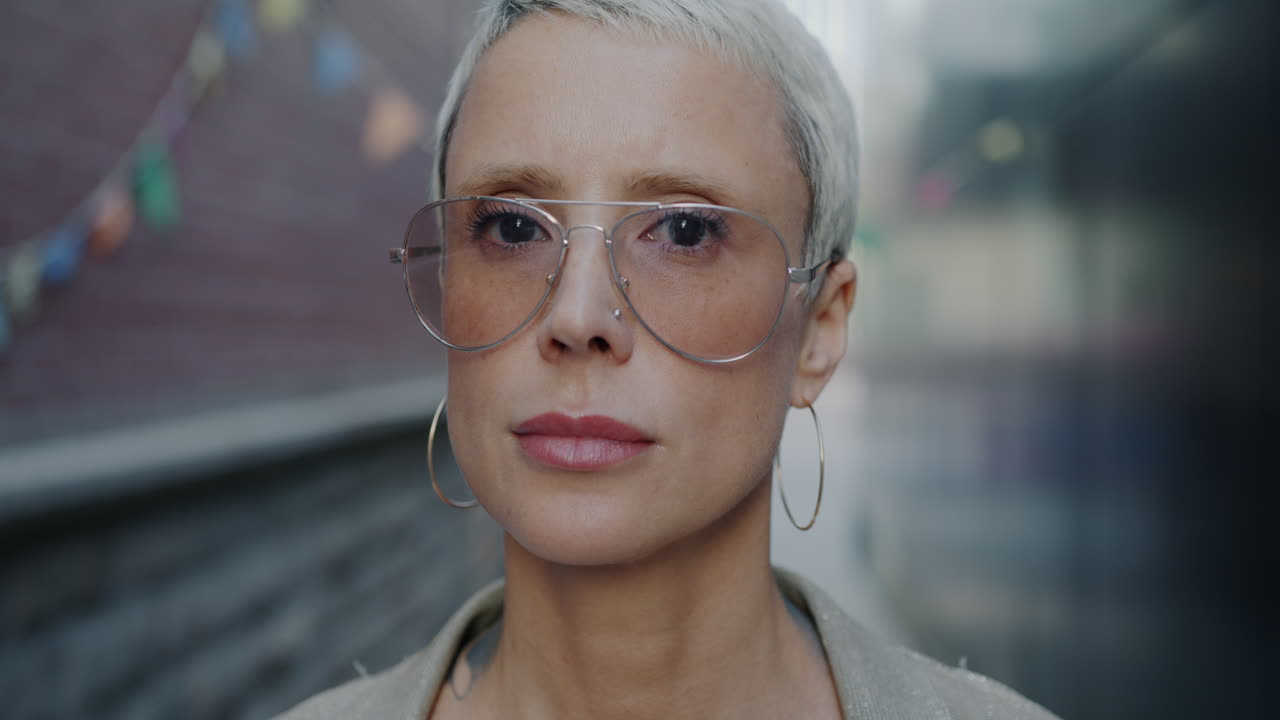 retrato de mujer en un entorno urbano