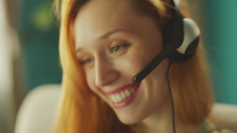 woman talking on online call