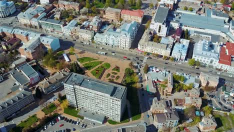 aerial view of residencial district. building city abstract aerial drone view