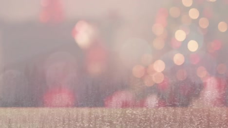 Red-spots-of-light-over-multiple-trees-on-winter-landscape