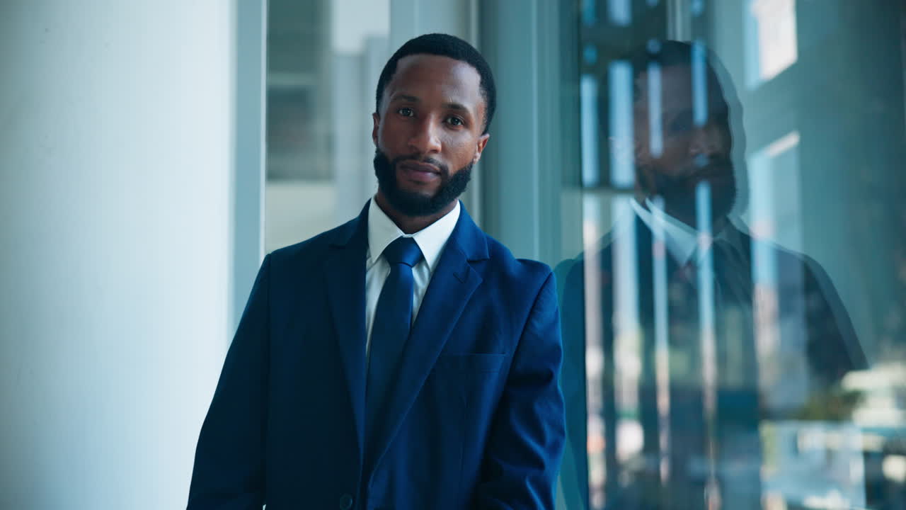 Confident Businessman in Suit Smiling