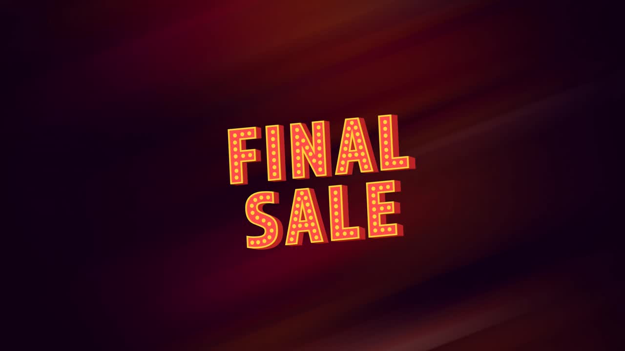 animación de la venta final sobre ondas rojas oscuras sobre fondo negro