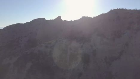 drone revealing two huge californian mountains