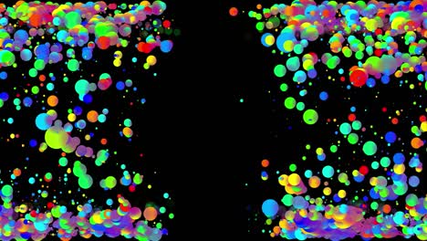 4k bucle fondo abstracto sin costuras con hermosas gotas multicolores en estilo plano 2d se mueven suavemente como burbujas de pintura en líquido. luma mate como canal alfa. espacio de copia