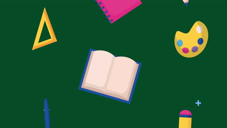 de vuelta a la temporada escolar con los íconos establecidos