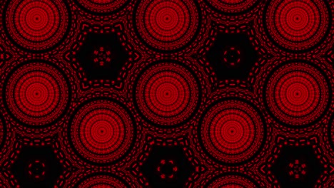 seamless loop of red pulsing circles linked together in a fractal kaleidoscope