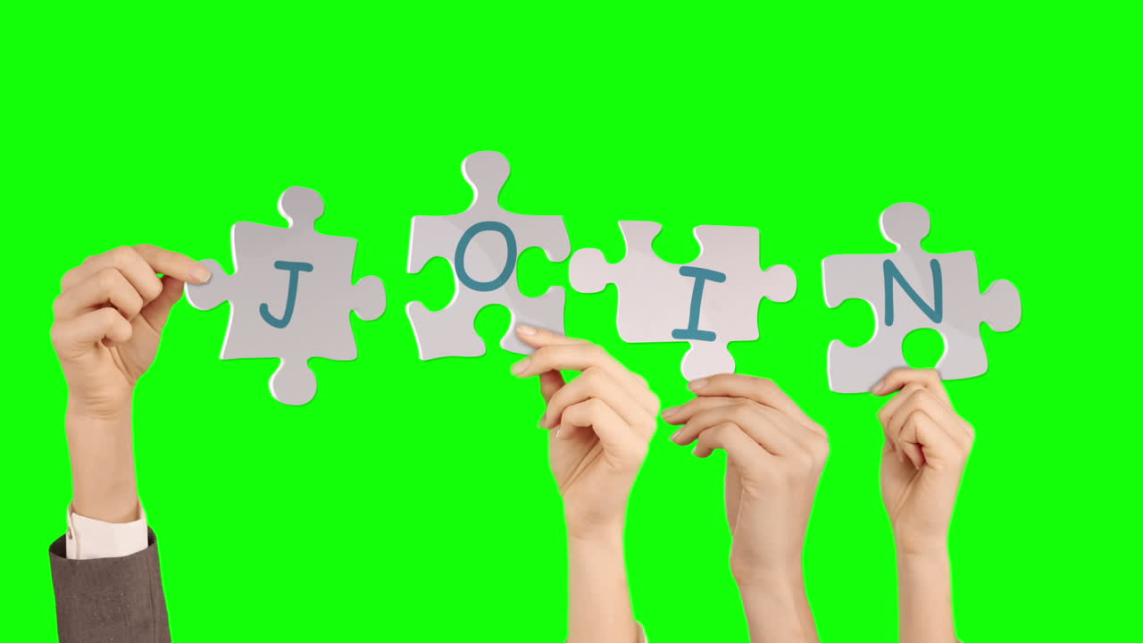 손을 잡고 퍼즐 조각
