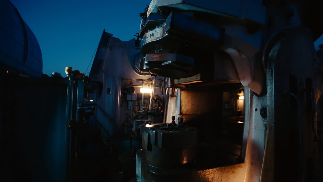 Large Industrial Machine at Night