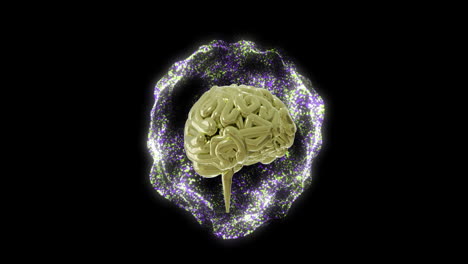 Animación-Del-Cerebro-Ai,-Globo-Terráqueo-Con-Conexiones-Y-Procesamiento-De-Datos-Sobre-Fondo-Negro