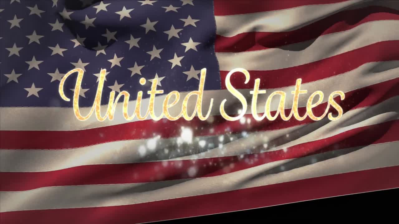 texto de los estados unidos y bandera estadounidense