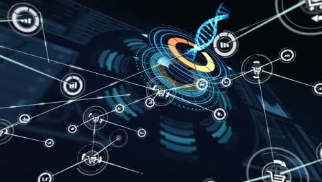 Animation-of-network-of-connections-over-data-processing