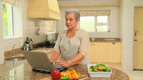 Mature-woman-looking-up-a-new-recipe