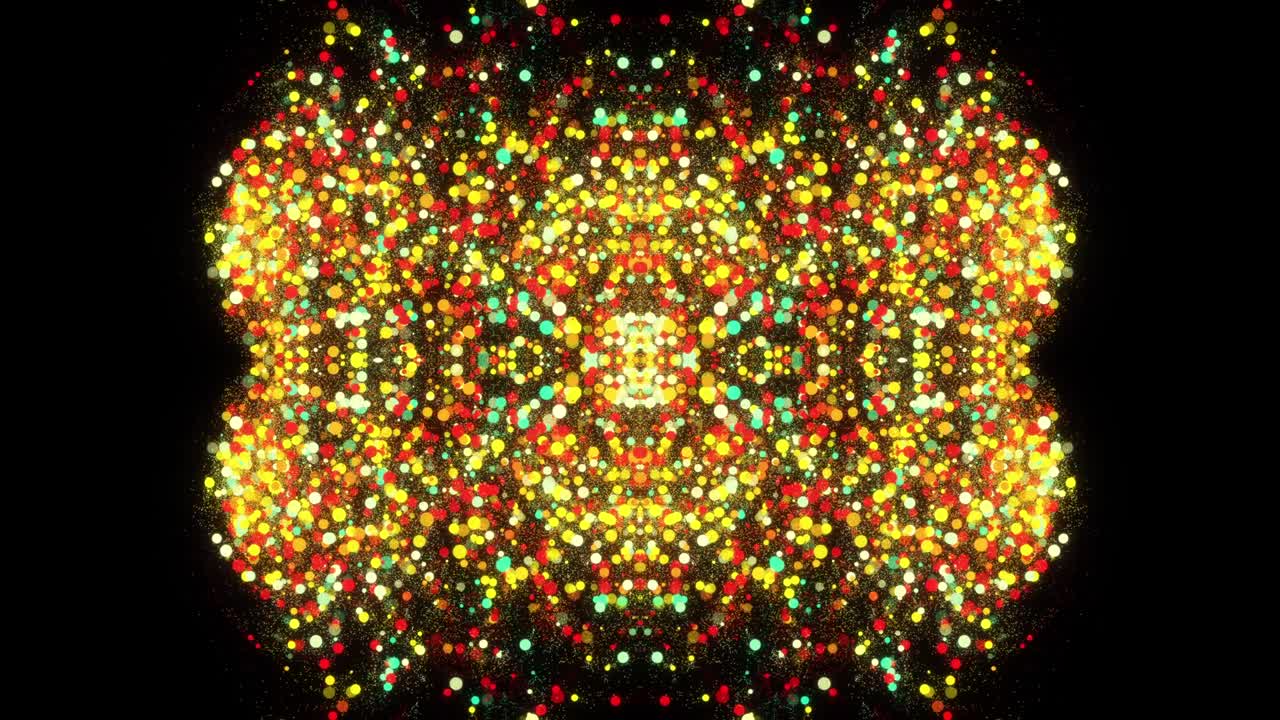 traçado caleidoscópico de partículas coloridas