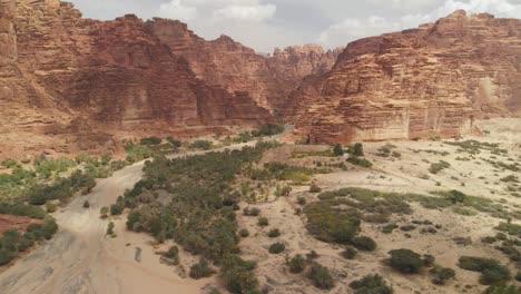 aerial views of wadi al disah valley in tabuk region of saudi arabia