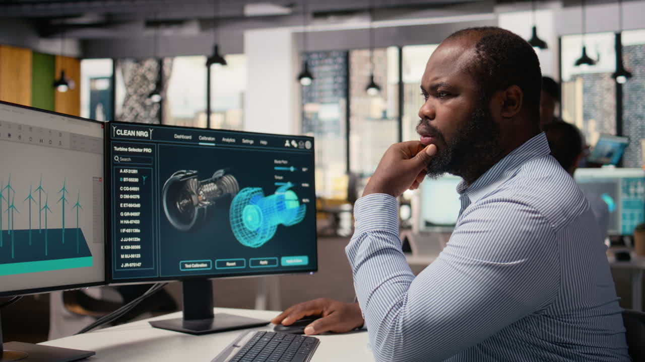 Technician Uses Software To Plan Wind Farm Layout, Determining Turbine Placement