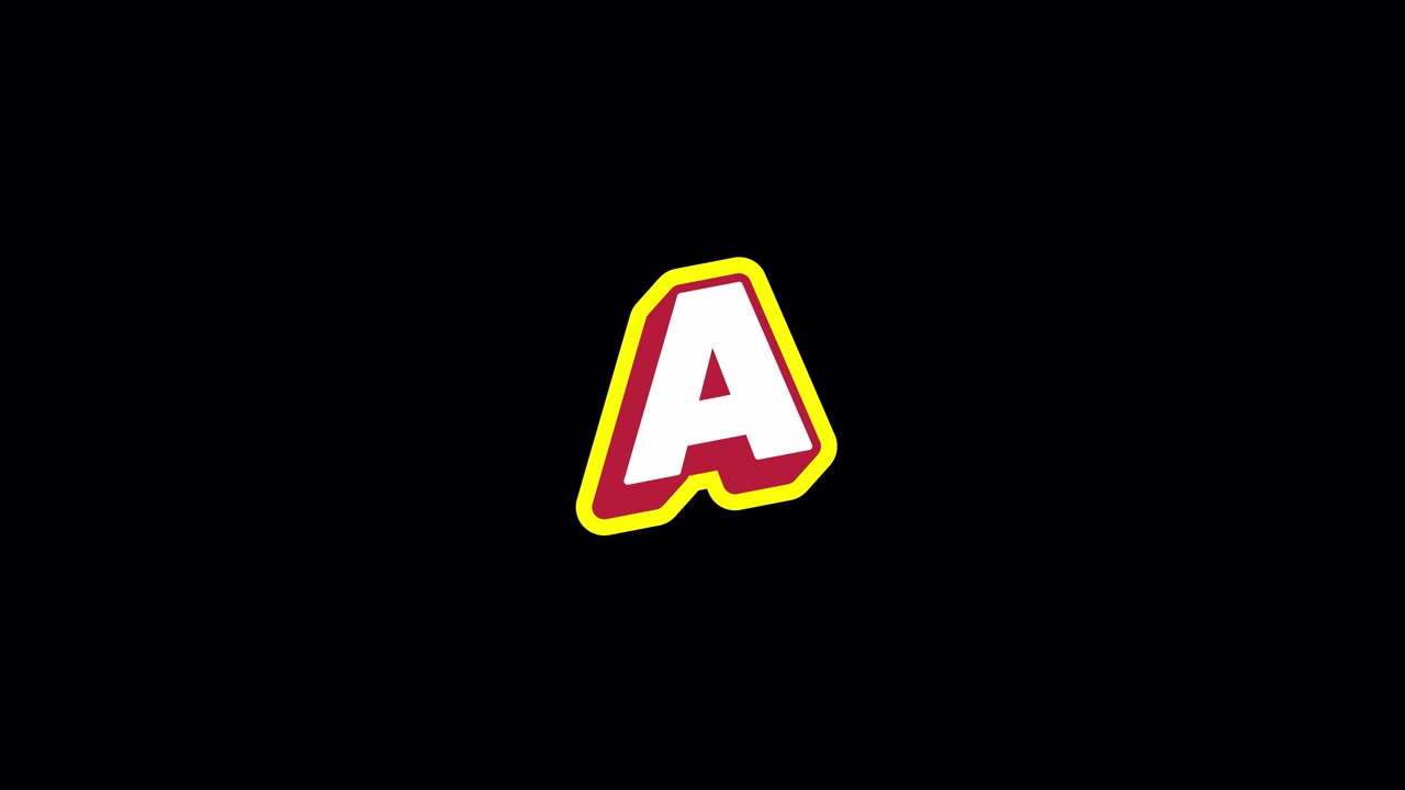 Letter A on black background