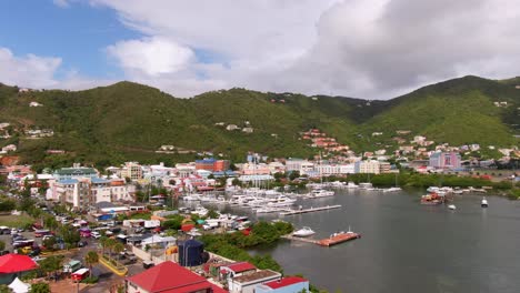 aerial showing port of tortola,, british virgin islands