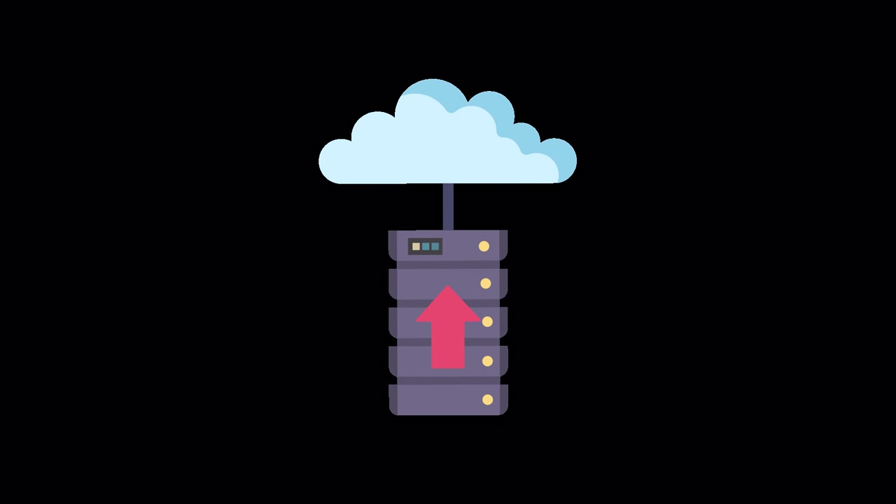 Animated Icon of Data Uploading to Cloud Server
