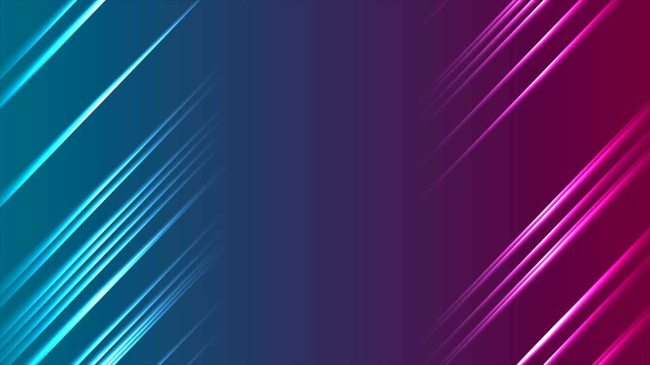 líneas de neón azul púrpura brillantes animación de video abstracta