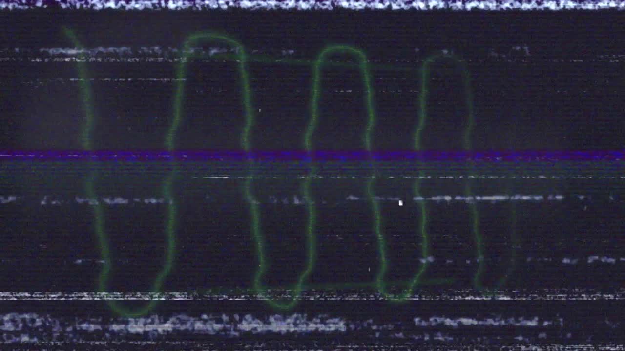 animación de la interfaz digital en pantalla con líneas y fallas