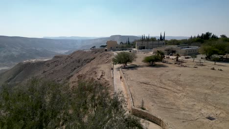 4k high resolution drone video of ben-gurion’s, tomb national park, midreshet ben-gurion, midreshet sde boker bengurion, grave site- southern israel