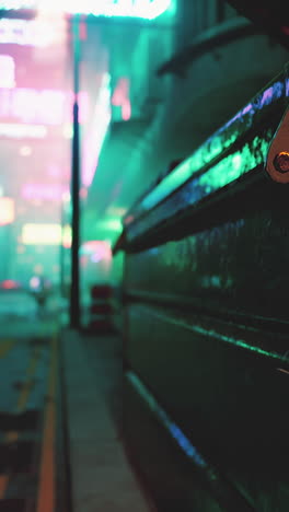 cyberpunk city alley at night