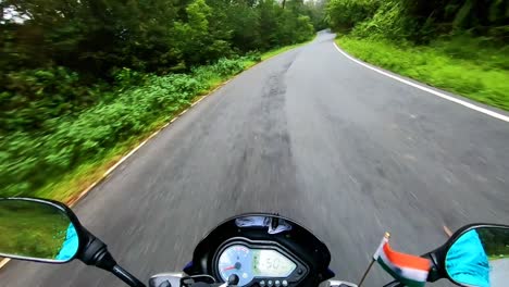 la carretera asfaltada cubierta de un denso bosque verde muestra una imagen aislada que muestra la asombrosa belleza