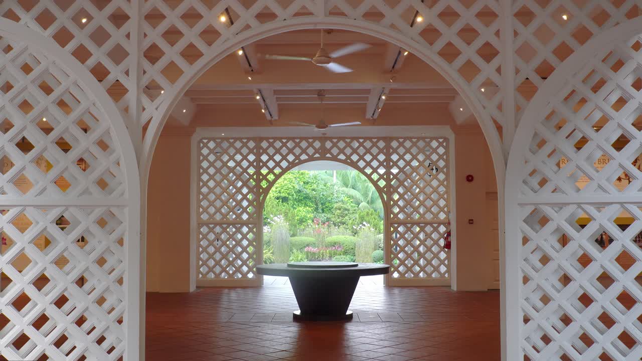 Doors opening to a botanic garden in Singapore
