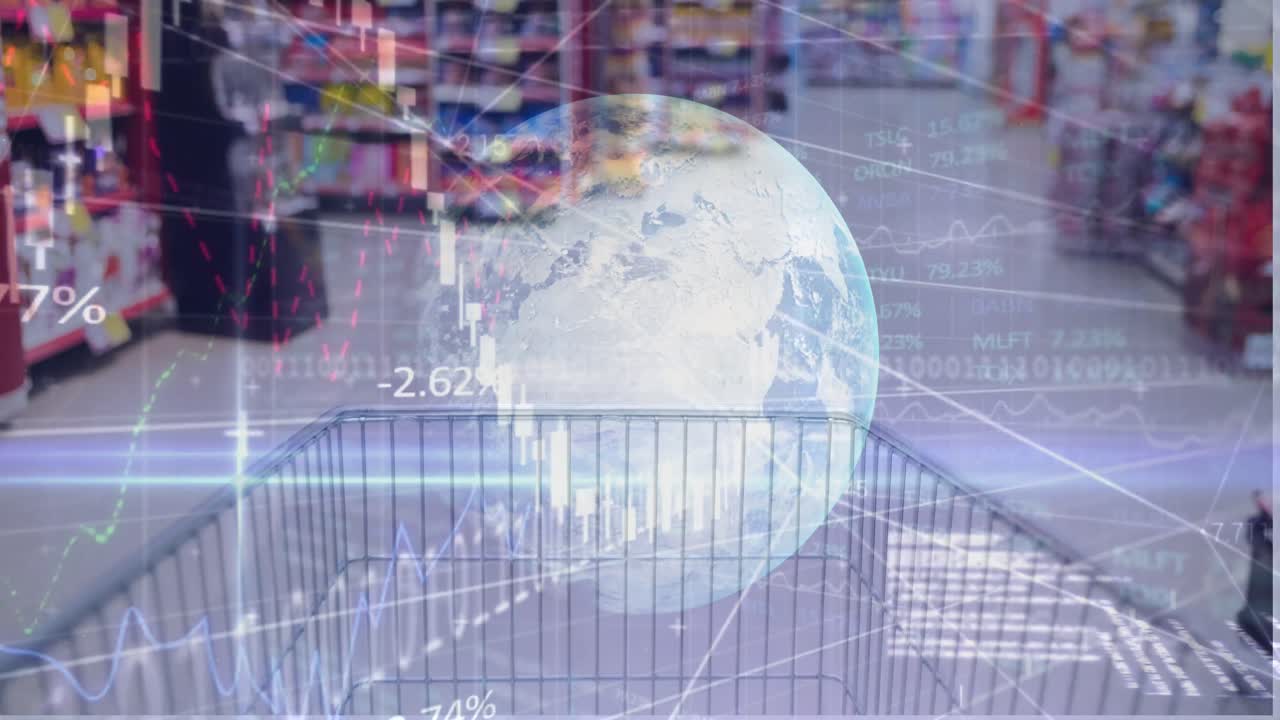 쇼핑 카트를 통해 금융 데이터 처리의 애니메이션