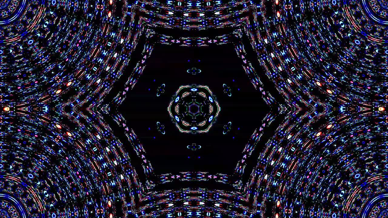 hermoso caleidoscopio abstracto que brilla, una luz radiante que regula los movimientos sutiles