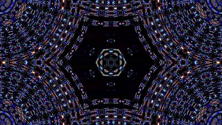 Beautiful abstract kaleidoscope that shines, a radiant light that regulates the subtle movements