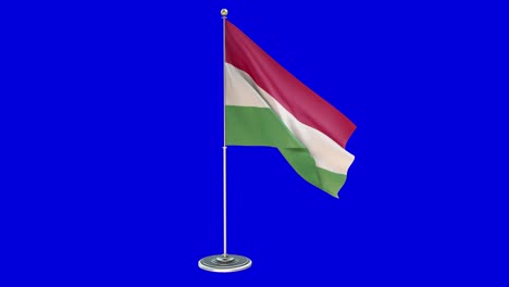 hungary 3d looping illustration of small flag pole