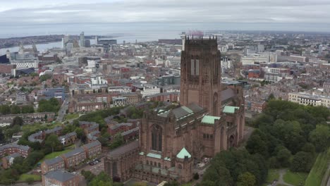 drone shot orbiting liverpool cathedral 09