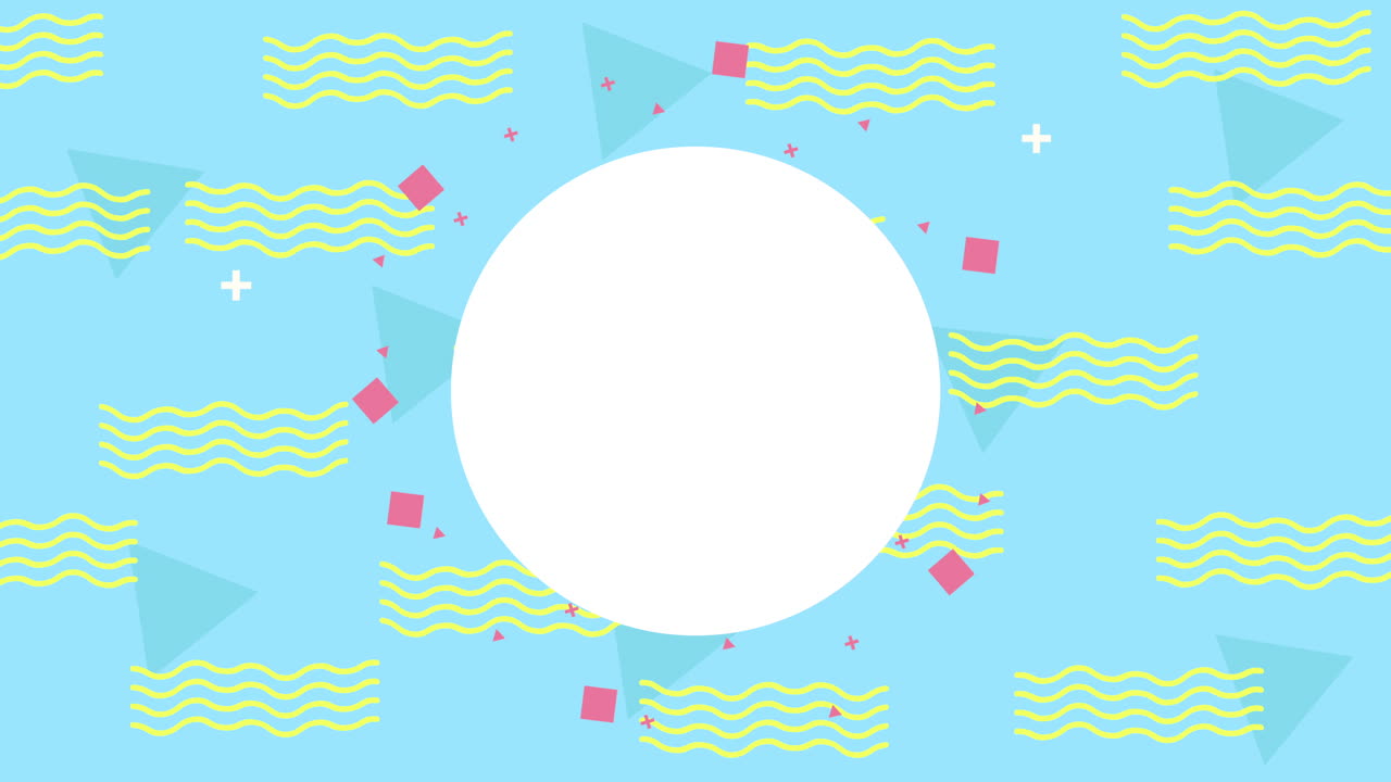 컬러와 기하학적 그림, 원형 프레임으로 애니메이션