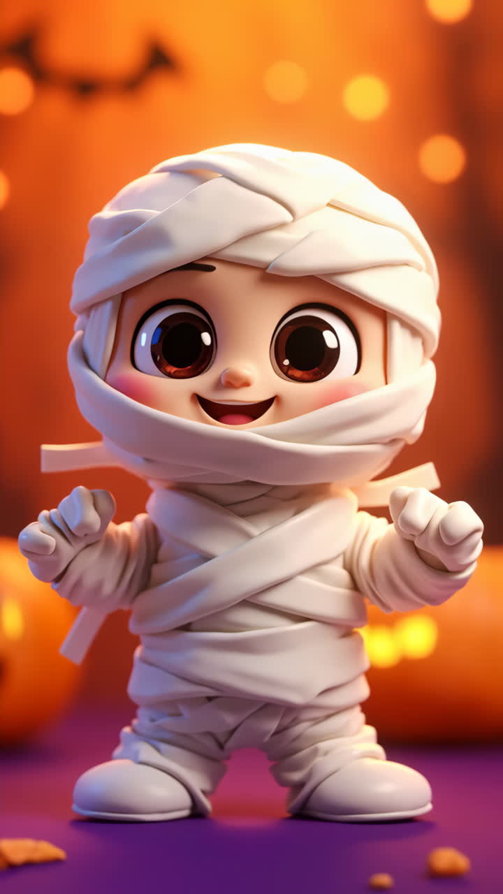 Adorable Cartoon Mummy Character for Halloween
