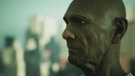 old asian man in the city
