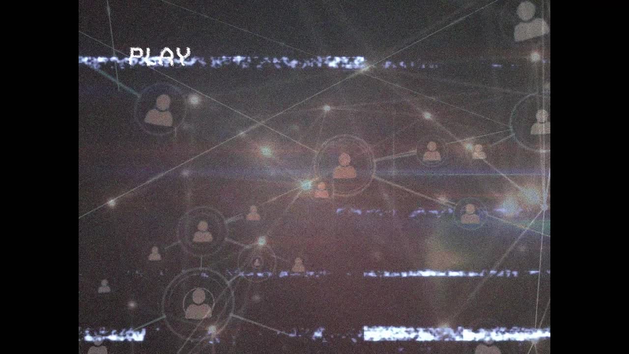 간섭과 연결 네트워크를 가진 재생 인터페이스의 애니메이션