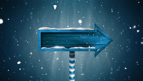 Animation-of-christmas-sign-with-copy-space-and-snow-falling-in-winter-scenery