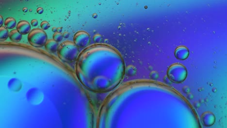 primer plano de burbujas multicolores de aceite líquido
