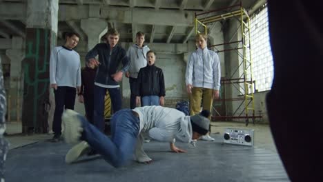 teenage boy dancing hip hop