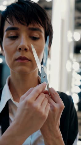 hairdresser working in a salon