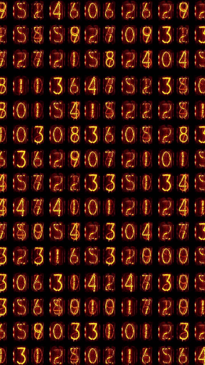 Tællende tal, tid og kodeinformation i lodret format