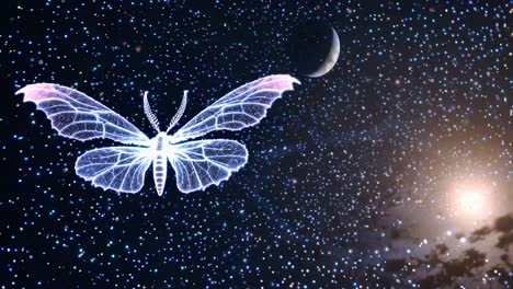 glowing butterfly in space